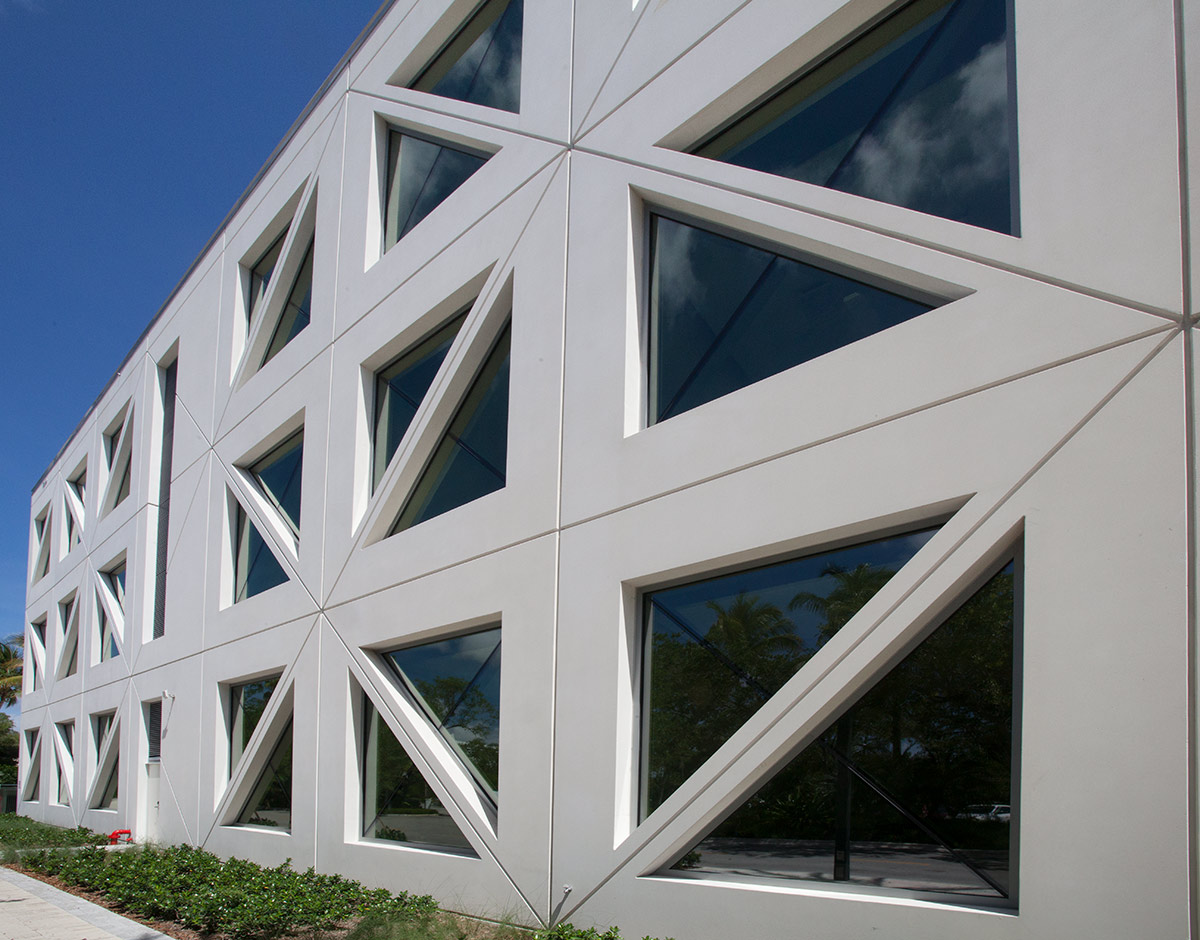 Architectural detail view of the UM Frost School of Music - Miami, FL 